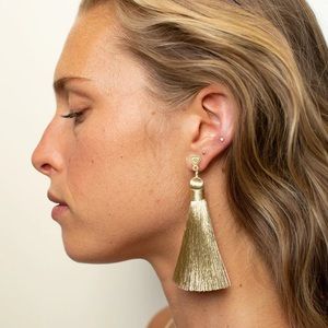 Hart Hagerty Champagne Shimmers Tassel Earrings
